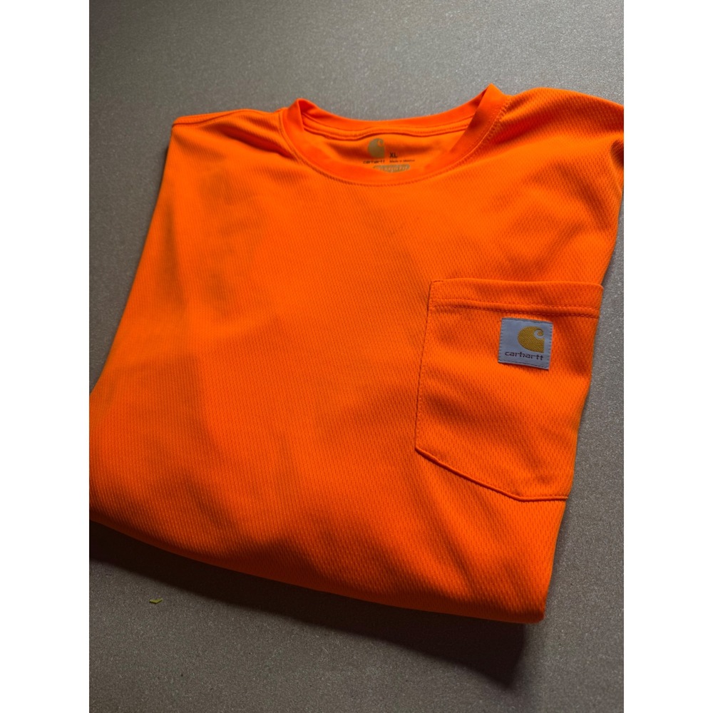 Carhartt Force Relaxed Fit Pocket T-Shirt Mens XL Orange Short Sleeve Work Tee
